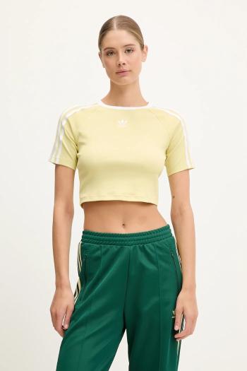 Tričko adidas Originals 3-Stripes dámske, žltá farba, JD0307