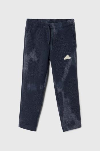 Detské tepláky adidas tmavomodrá farba, vzorované