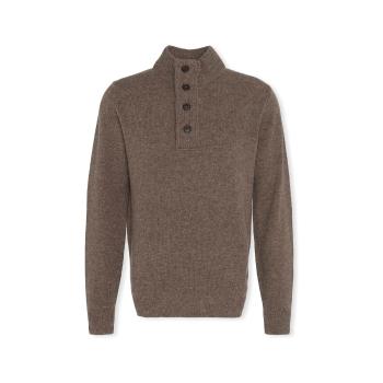 Barbour  Patch Half Zip Knit - Dark Stone  Svetre Hnedá