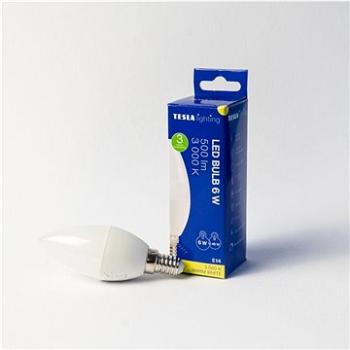 Tesla – LED žiarovka CANDLE sviečka, E14, 6 W, 230 V, 500 lm, 25 000 h, 3 000 K teplá biela, 220st (CL140630-1)