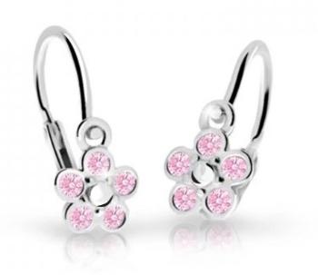 Cutie Jewellery Detské kvietkové náušnice z bieleho zlata C2744-10-X-2 ružová
