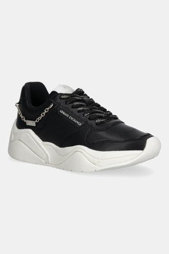 Kožené tenisky Armani Exchange čierna farba, XW001617 AF17443 MC005