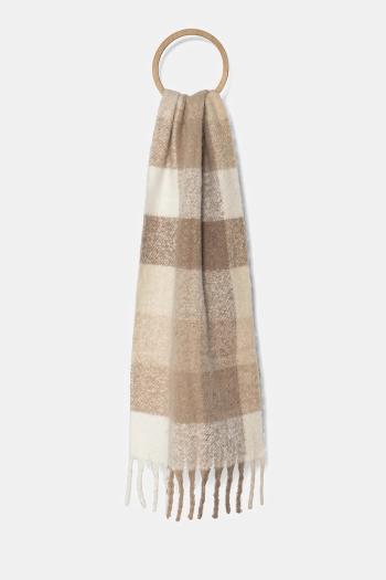 Šál Hollister Co. dámsky, béžová farba, vzorovaný, KI354-4036