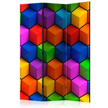 Paraván Colorful Geometric Boxes Dekorhome 135x172 cm (3-dílný)