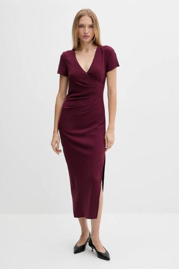 Šaty Armani Exchange bordová farba, maxi, priliehavé, XW000665 AF10872