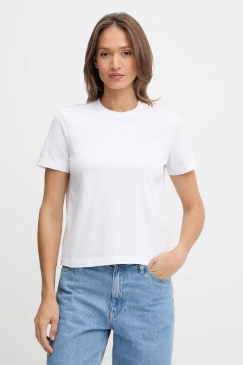 Bavlnené tričko Calvin Klein dámske, biela farba, LV044C905G