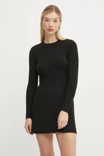 Šaty Hollister Co. čierna farba, mini, áčkový strih, KI359-4341
