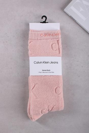 Svetloružové ponožky CKJ Women Slouch Sock 1P Monogram Terry