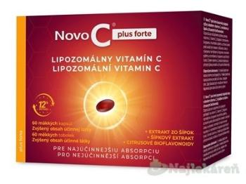 Novo C plus forte LIPOZOMÁLNY VITAMÍN C s extraktom zo šípok a citrusovými bioflavonoidmi, 60 ks