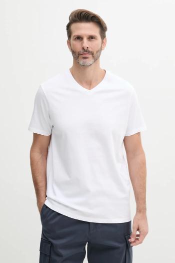 Bavlnené tričko Calvin Klein Jeans pánske, biela farba, jednofarebné, LV040HM298