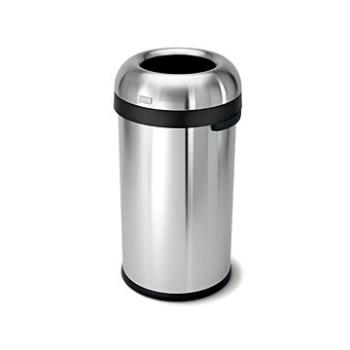 Simplehuman Kôš na odpadky 60 l, tvar guľky, otvorený, matná oceľ (CW1407)