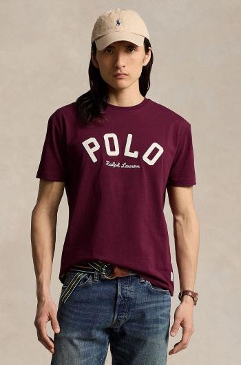 Bavlnené tričko Polo Ralph Lauren pánske, červená farba, s nášivkou, 710952043