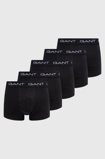Boxerky Gant 5-pak pánske, čierna farba