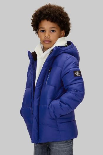Detská zimná bunda Calvin Klein Jeans béžová farba, IB0IB01276