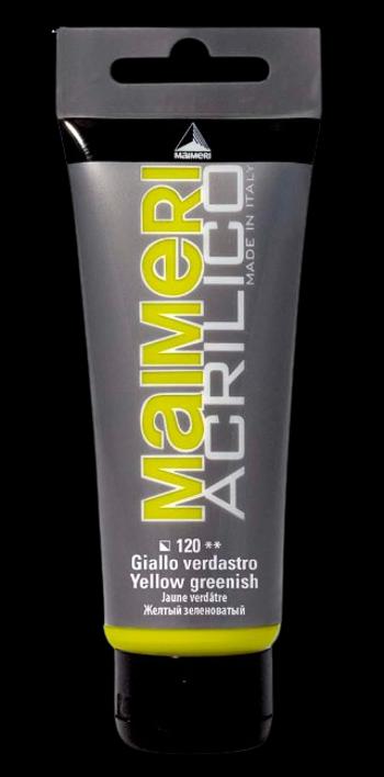 MAIMERI ACRILICO - Akrylové farby 120 - yellow greenish, 0,2 L