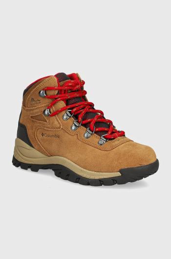 Topánky Columbia Newton Ridge Plus Waterproof dámske, hnedá farba