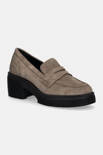 Semišové mokasíny Geox D SPHERICA EC15 dámske, zelená farba, na platforme, D46WWD 00022 C6029