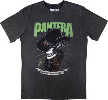 Pantera Tričko Skeleton Cowboy Stone Wash Unisex Charcoal Grey 2XL