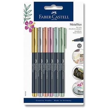 Popisovače Faber-Castell Metallics, 6 metalických farieb (4005401607069)