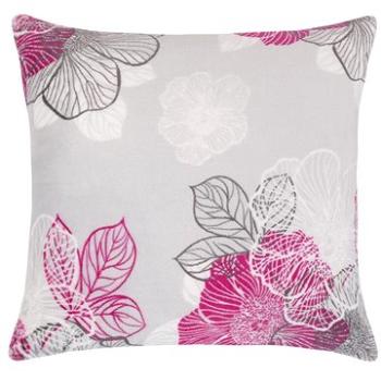 Bellatex Obliečka MIKRO vzorovaná – 40 × 40 cm – sivo-ružový kvet (6517)