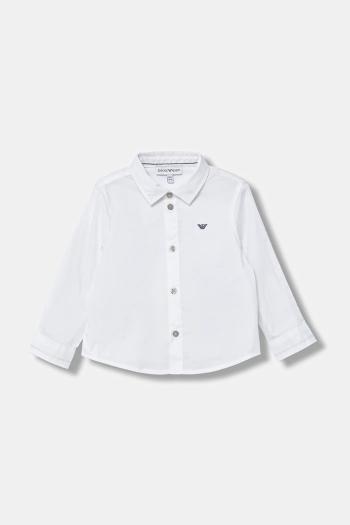 Košeľa pre bábätká Emporio Armani biela farba, 8NHC01 4NGDZ