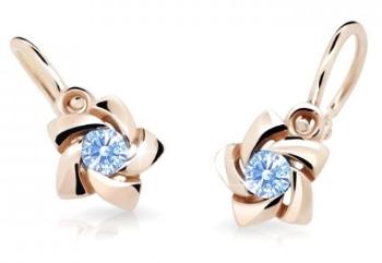 Cutie Jewellery Detské náušnice z ružového zlata C2201-10-X-4 svetlo modrá