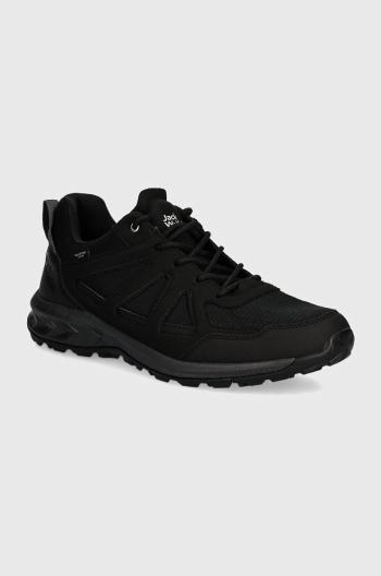 Topánky Jack Wolfskin Woodland 2 Texapore Low pánske, čierna farba, 4051271