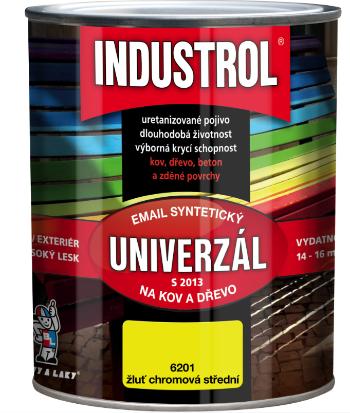 INDUSTROL UNIVERZÁL S2013 - Syntetická farba na kov a drevo 0,75 l 1000 - biela