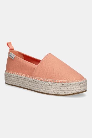 Espadrilky Calvin Klein Jeans PLATFORM ESPADRILLE ML CS oranžová farba, na platforme, YW0YW01871