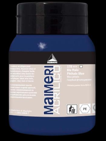 MAIMERI ACRILICO - Akrylové farby 378 - phthalo blue, 0,5 L