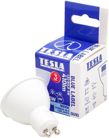 LED izzó Tesla - LED izzó GU10, 5W, 230V, 410lm, 25 000h, 6000K hideg fehér, 100°