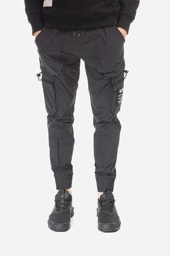 Nohavice Alpha Industries Jogger 108203.03-black, pánske, čierna farba, strih cargo