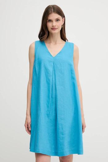 Ľanové šaty United Colors of Benetton mini, áčkový strih, 4AGHDV0AX