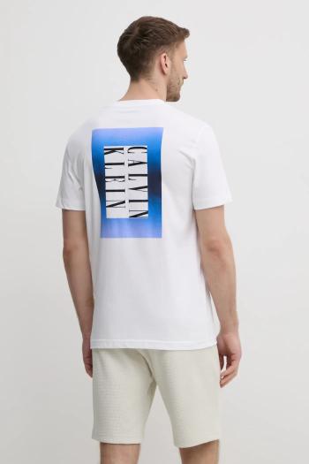 Bavlnené tričko Calvin Klein Jeans pánske, biela farba, s potlačou, J30J327478