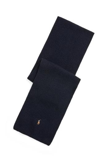 Vlnený šál Polo Ralph Lauren tmavomodrá farba, jednofarebný