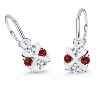 Cutie Jewellery Detské náušnice z bieleho zlata C2153-10-X-2 červená