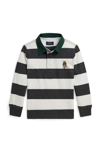 Detská bavlnená košeľa s dlhým rukávom Polo Ralph Lauren biela farba, vzorovaná, 322980429001