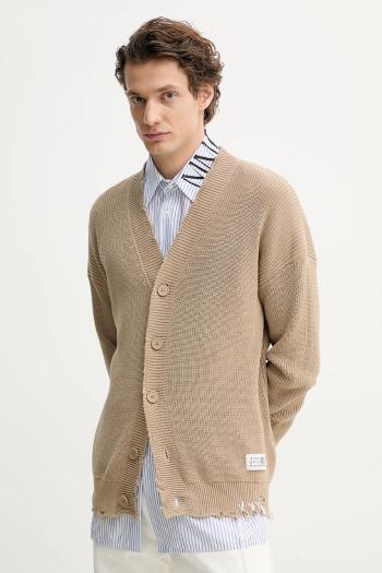 Bavlnený kardigán MM6 Maison Margiela béžová farba, SH0HP0008