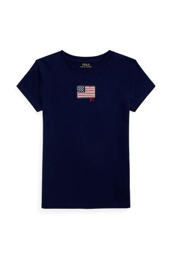 Detské bavlnené tričko Polo Ralph Lauren tmavomodrá farba, 313971138002
