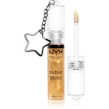 NYX Professional Makeup Butter Gloss lesk na pery (limitovaná edícia) odtieň 25k Gold + Keychain 13 ml