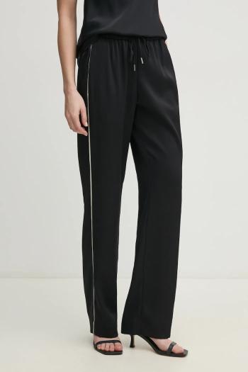 Nohavice Calvin Klein dámske, čierna farba, široké, vysoký pás, K20K208365