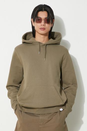 Bavlnená mikina Norse Projects Vagn Slim Organic pánska, zelená farba, s kapucňou, jednofarebná, N20.1276.8076