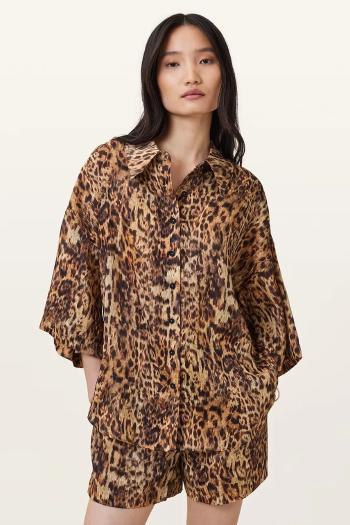 Ľanová košeľa AllSaints CHARLI viac farieb, voľný strih, s klasickým golierom, W061PC