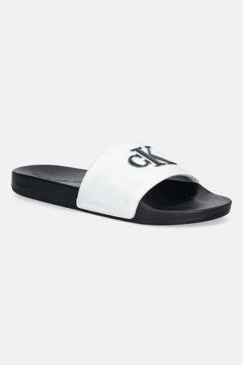 Šľapky Calvin Klein Jeans SLIDE JELLY MONO PU čierna farba, YM0YM01281