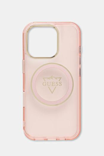 Puzdro na mobil Guess iPhone 16 Pro ružová farba, GUHMP16LHFGTMSLSP