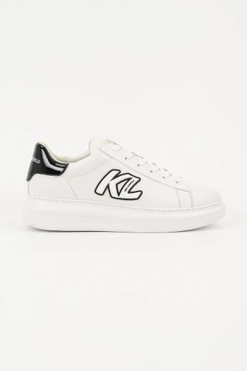 Kožené tenisky Karl Lagerfeld KAPRI MENS biela farba, KL52535A