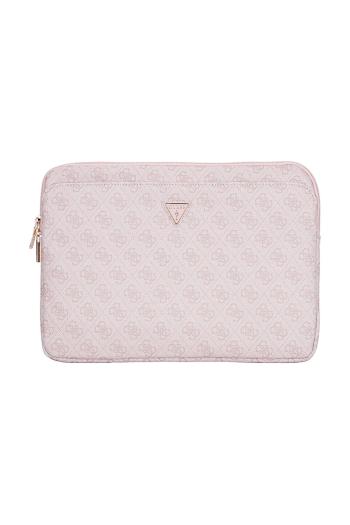 Obal na notebook Guess Sleeve 14" 4G Zipper Pocket Triangle Logo ružová farba
