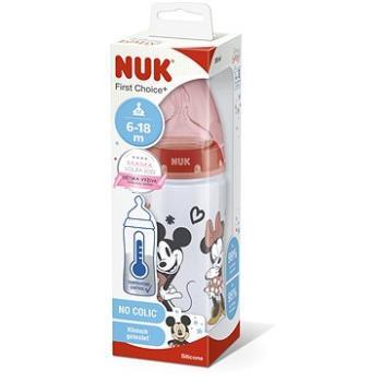 NUK FC+ fľaša Mickey s kontrolou teploty 300 ml, červená (BABY3514b)