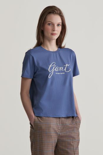 TRIČKO GANT REG SCRIPT T-SHIRT DUSTY NAVY