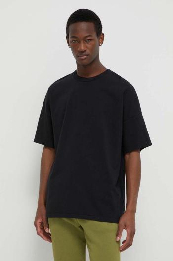 Bavlnené tričko American Vintage T-SHIRT ML COL ROND pánsky, čierna farba, jednofarebný, MFIZ02AE24